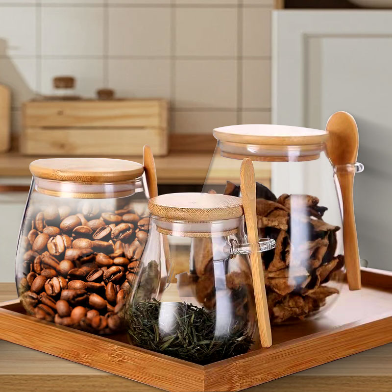 Coffee Equipment Organizer - 34-Unzen-Verglas aus versiegeltem Glas mit Löffel