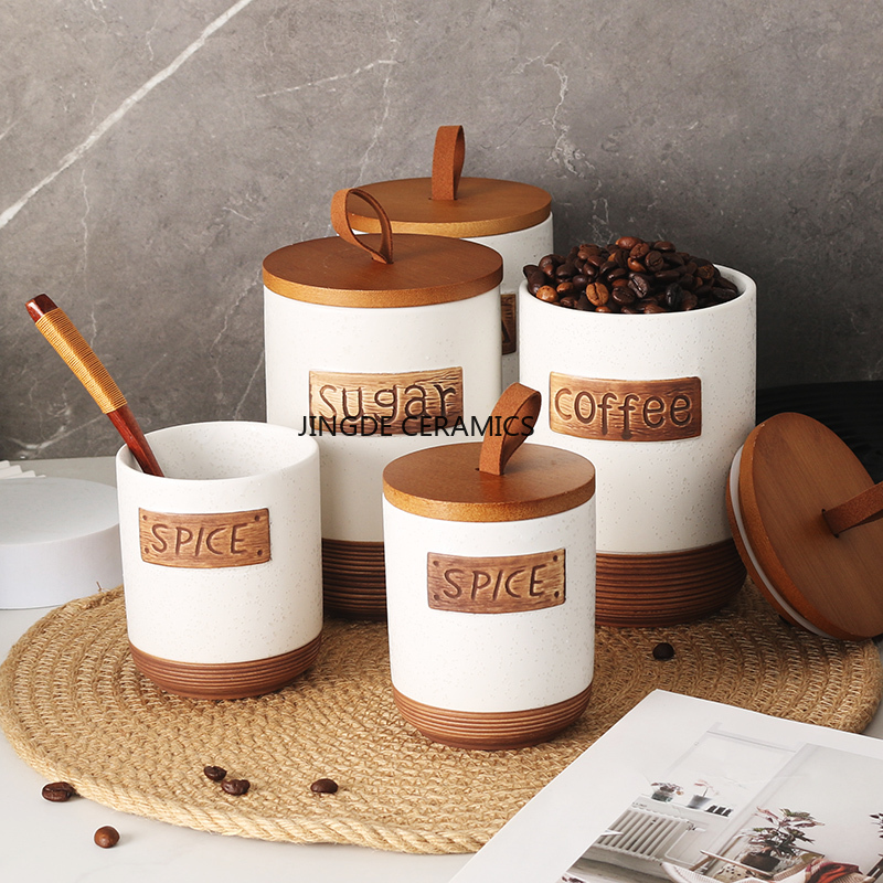 Coffee Equipment Organizer - 1pc Keramik versiegelt glas Kaffee zucker