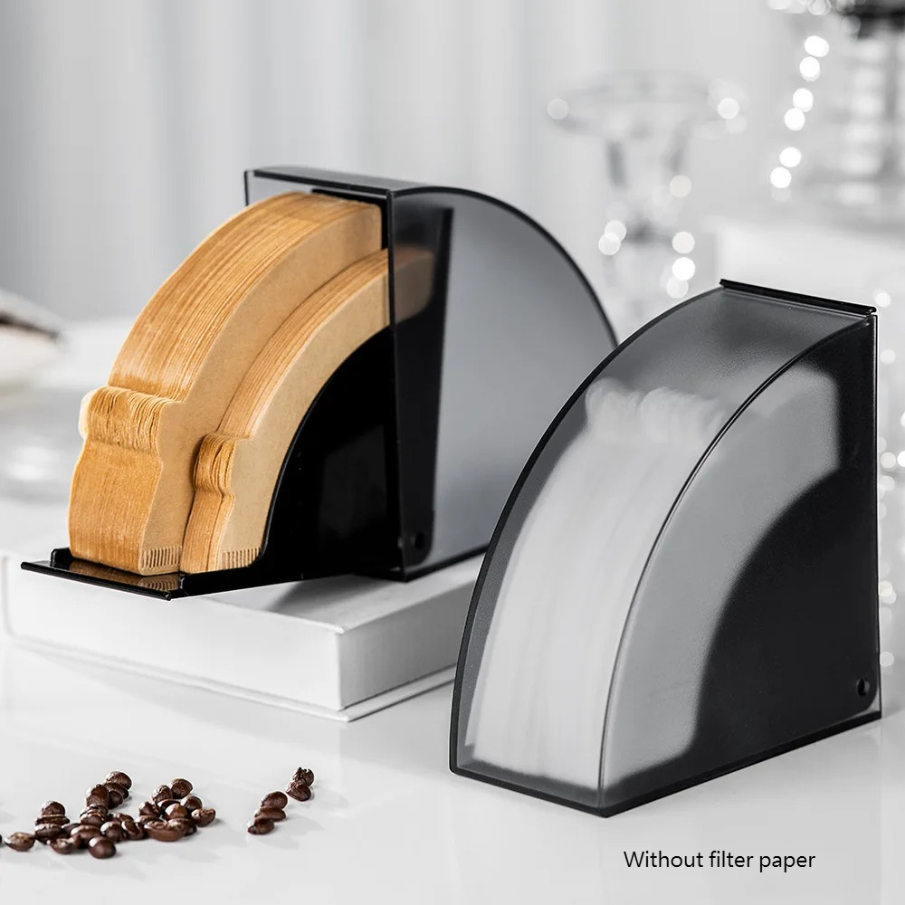Coffee Equipment Organizer - Kaffeefilterhalter mit Deckel, Acryl-Papierspender, Ständer für